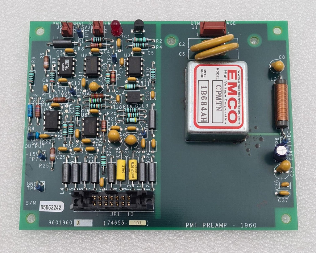 ABBOTT CELL-DYN SYSTEM 9601960 Board ASSY 74655-101 PMT PREAMP 1960