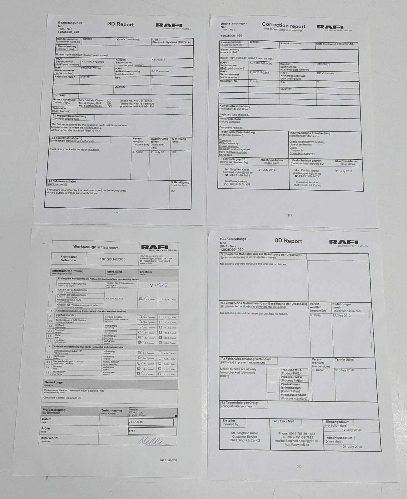 GE Voluson-e / i RAFI LAGE 6 GPU51b 3.97.000.142 Ultrasound Keyboard Front Panel