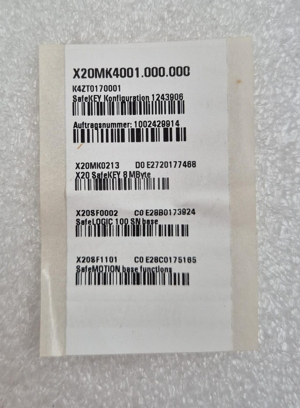 NEW - B&R Automation Security Key X20MK0213 Rev D0 SafeKEY for X20 SL 80xx