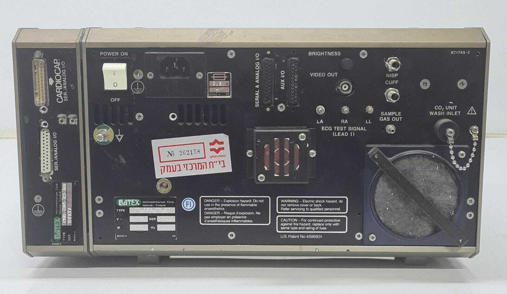 Datex Cardiocap COS-104-23-00 CC-104-23-02 Patient Monitor - FOR PARTS