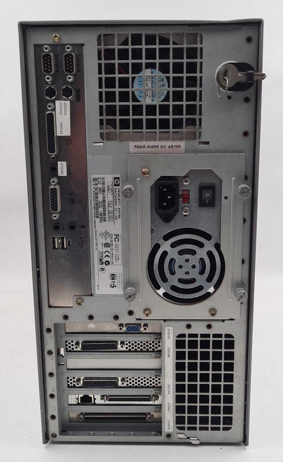 HP KAYAK XU workstation rear panel ports and expansion slots