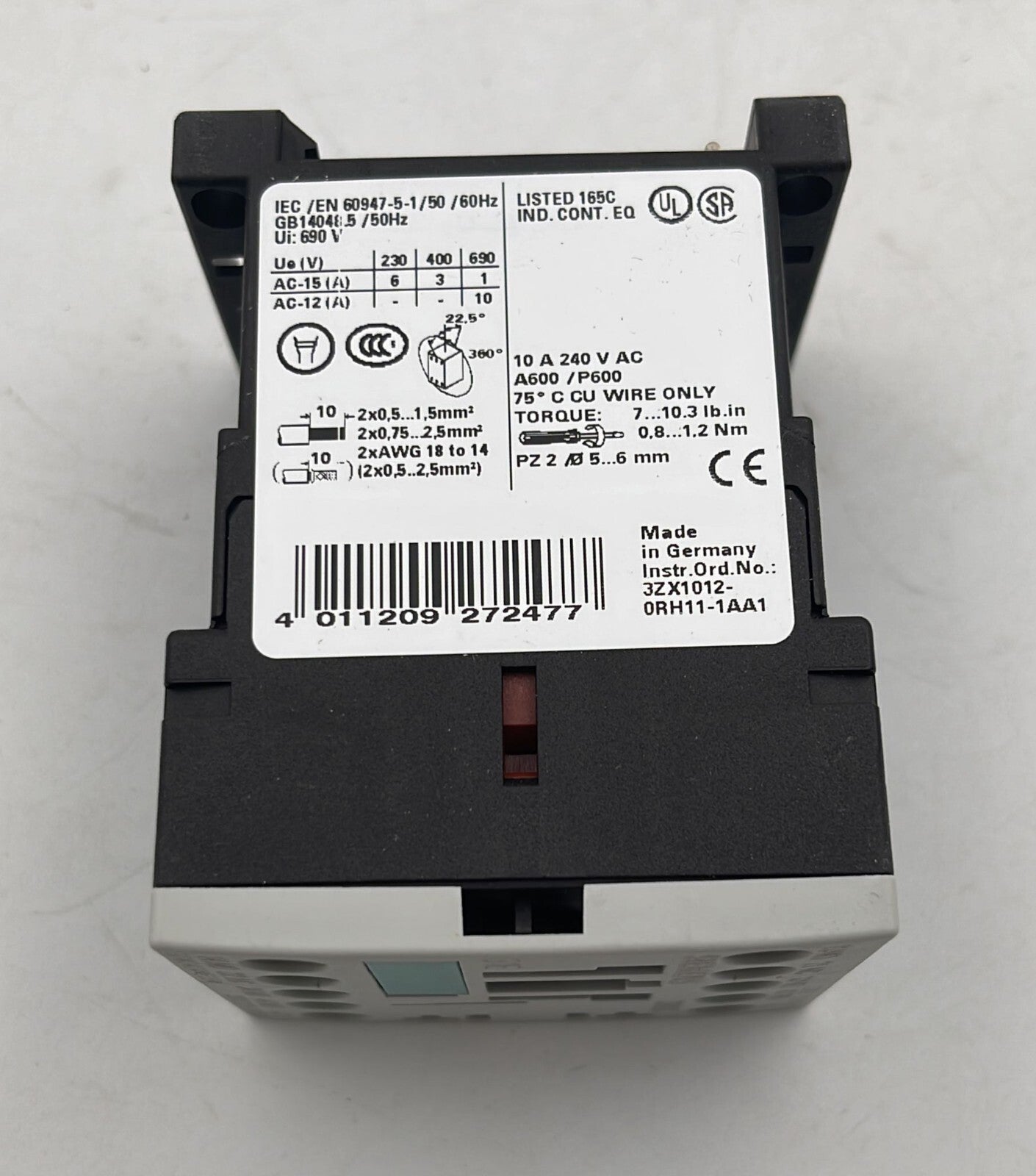 [LOT OF 4] NEW - Siemens 3RH1131-1AP00 Auxiliary contactor 6A 230V 50/60Hz