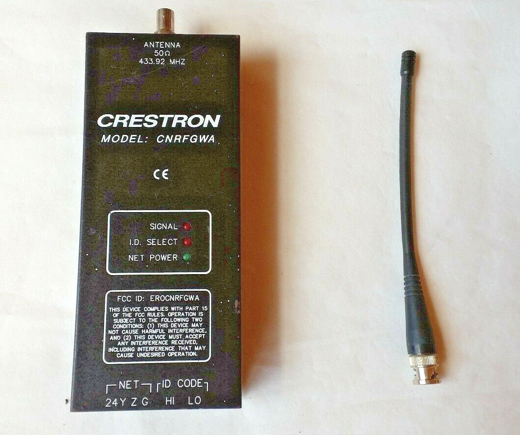 Crestron Electronics Model Cnrfgwa Antenna 433.92 Mhz Fcc Id Erocnrfgwa