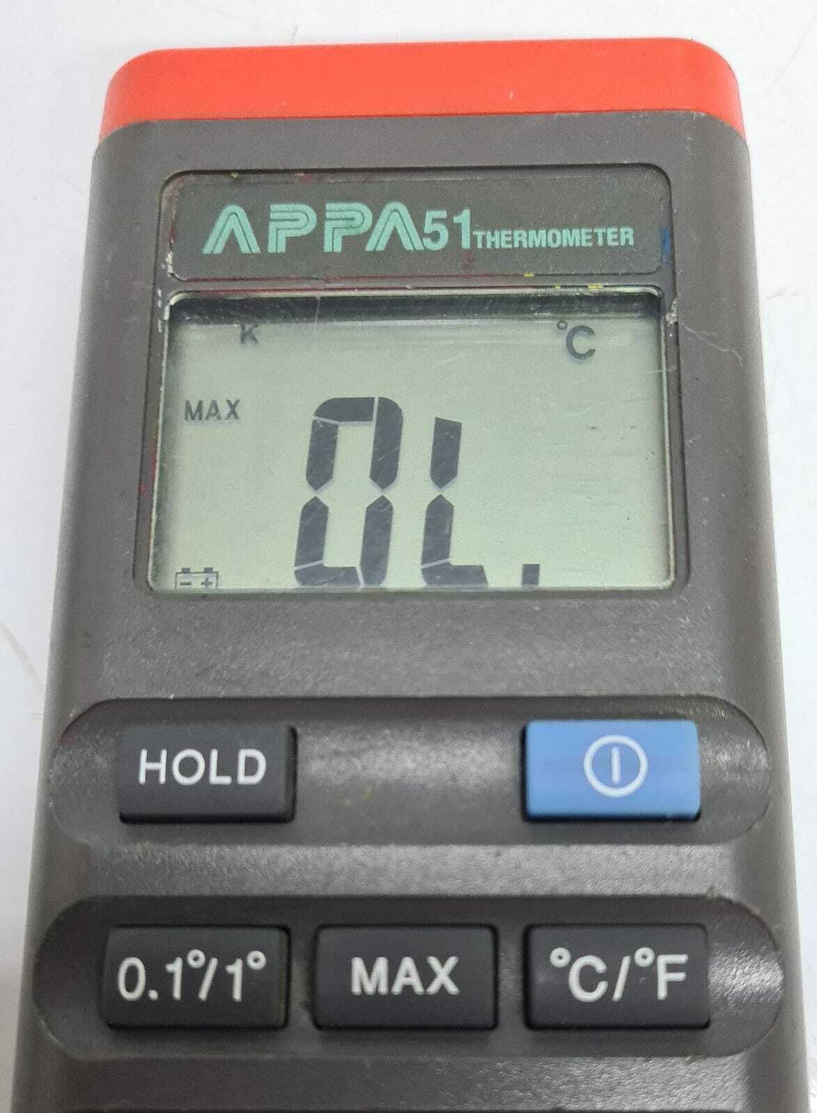 APPA 51 Thermometer Thermocouple K-Type W/ 9V Battery