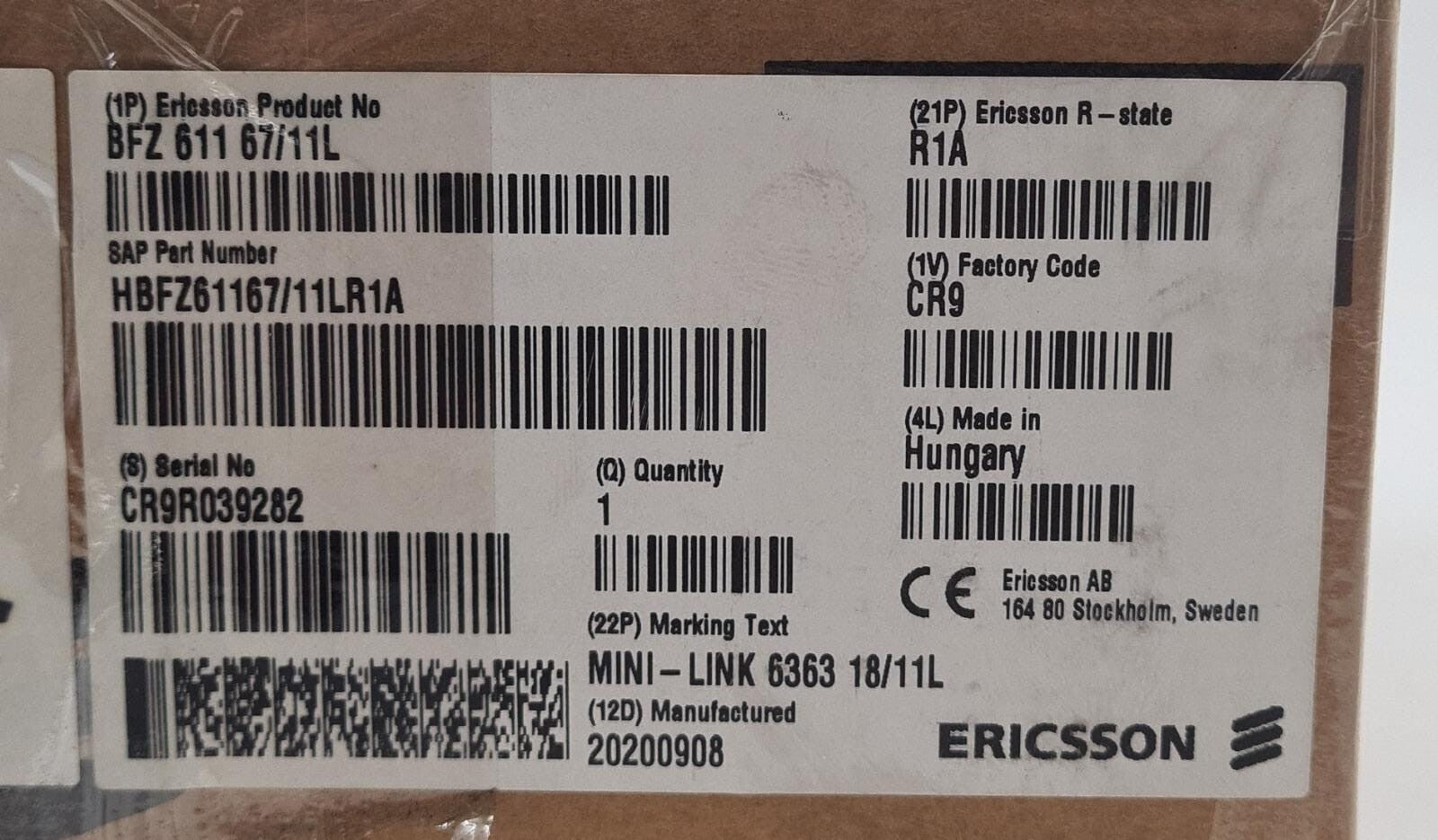 NEW - Ericsson UKL 402 14/11L R4A MINI-LINK 6363 18/11L BFZ 611 67/11L R1A