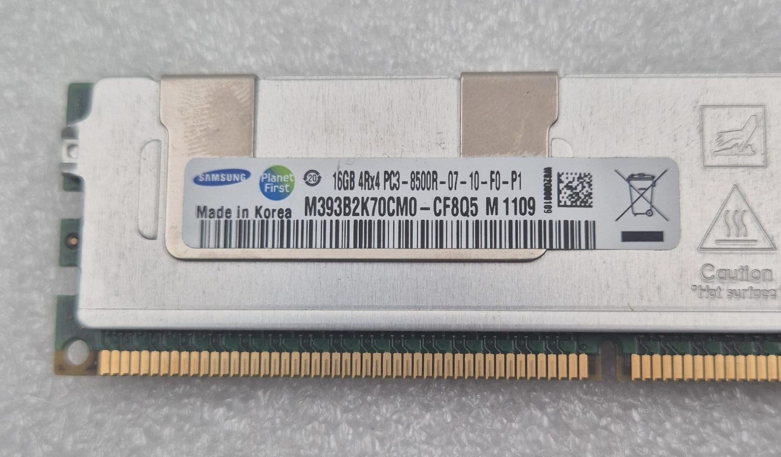 [LOT 15] SAMSUNG 16GB 4Rx4 PC3-8500R M393B2K70CM0-CF8Q5 DDR3 Server Memory RAM
