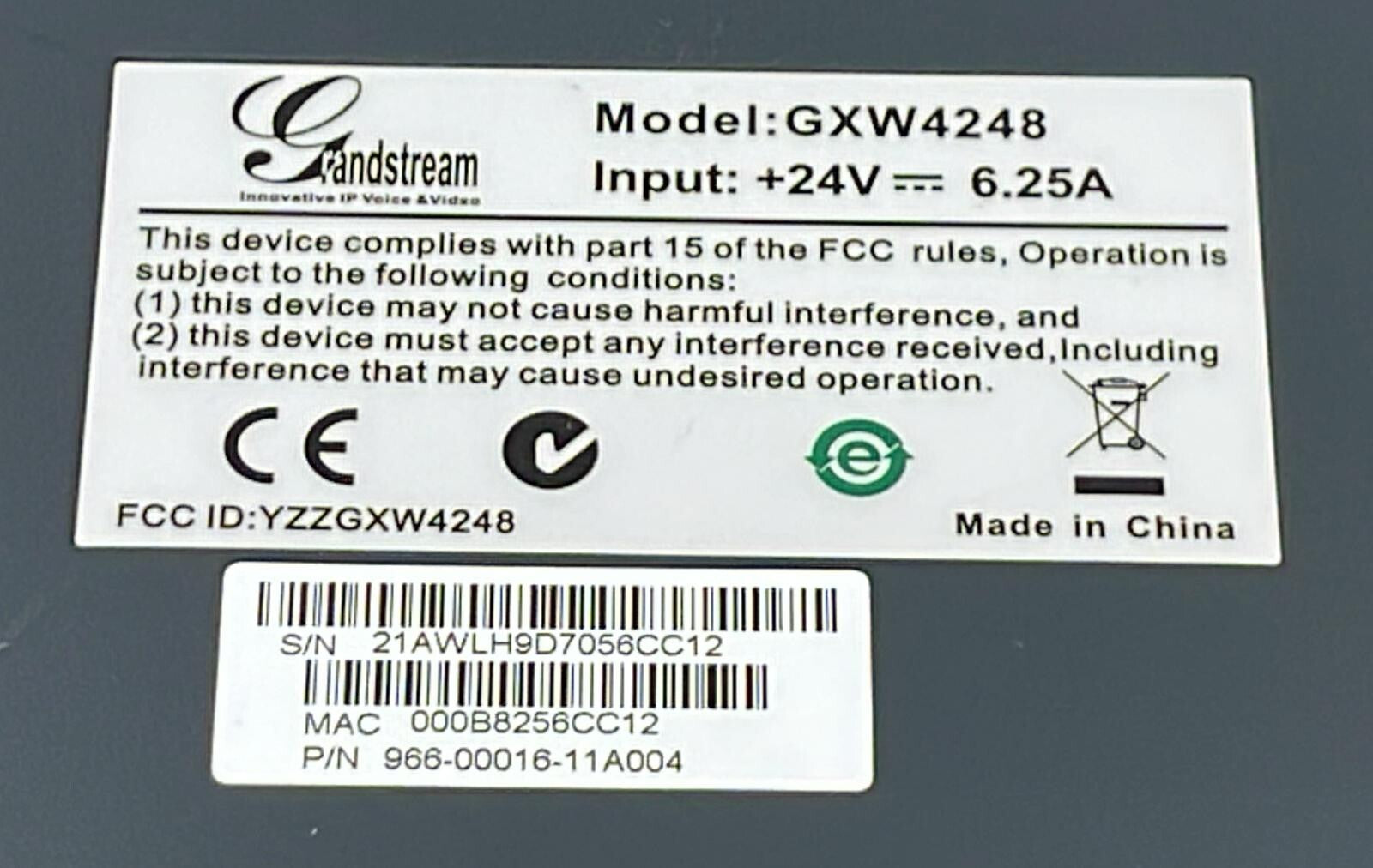 GrandStream GXW4248 Gateway 966-00016-11A004 Analog VoIP 2-Port **AS IS**
