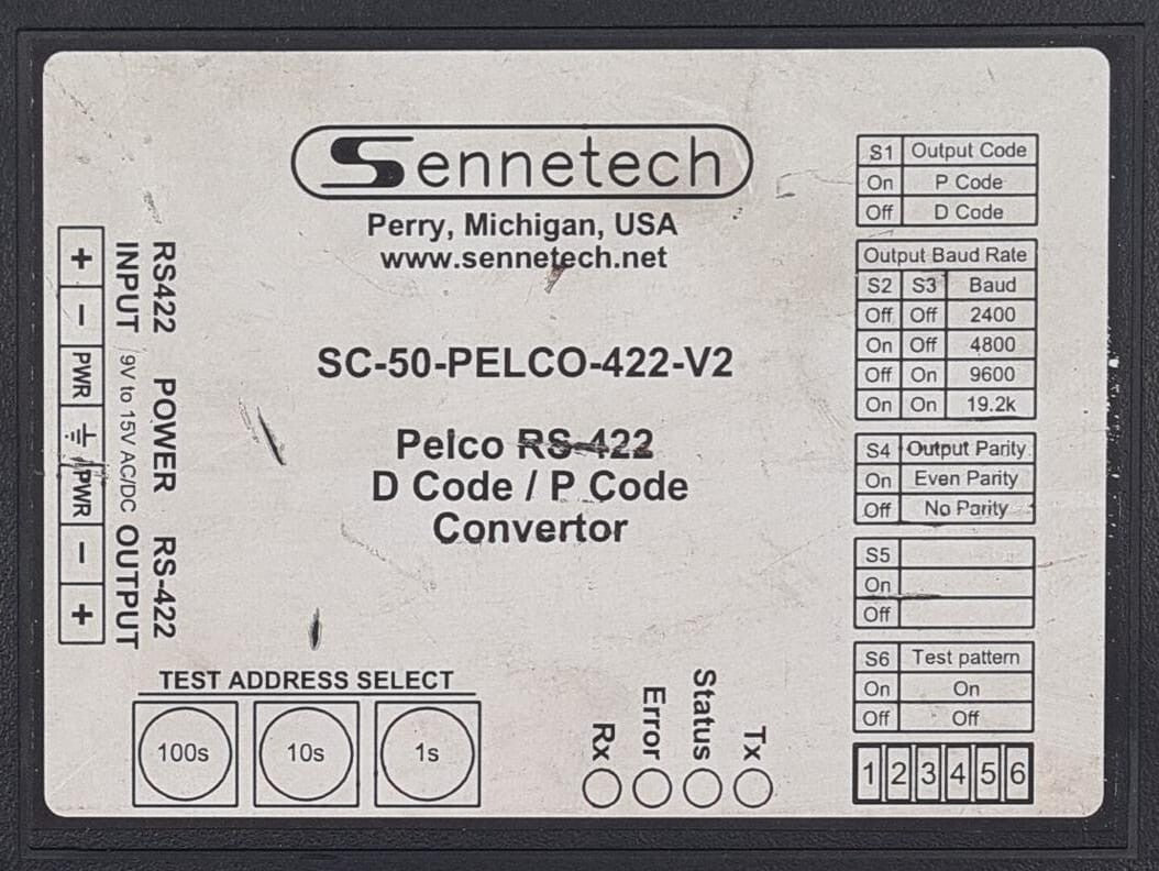 SENNETECH SC-50-PELCO-422-V2 Pelco RS-422 D Code Module