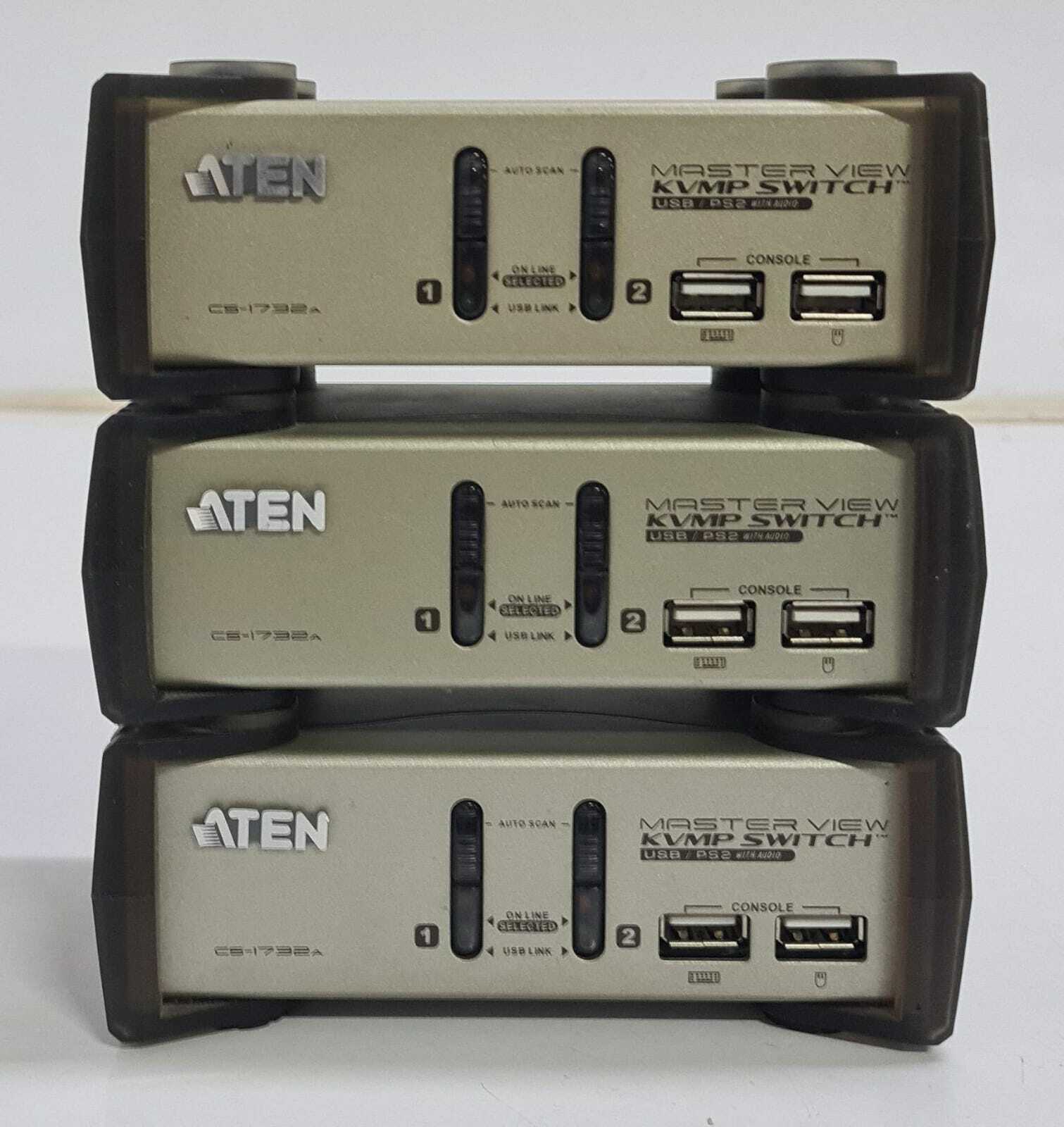 [LOT OF 3] Aten Master View KVMP Switch 2 Port USB / PS2 With Audio CS-1732A
