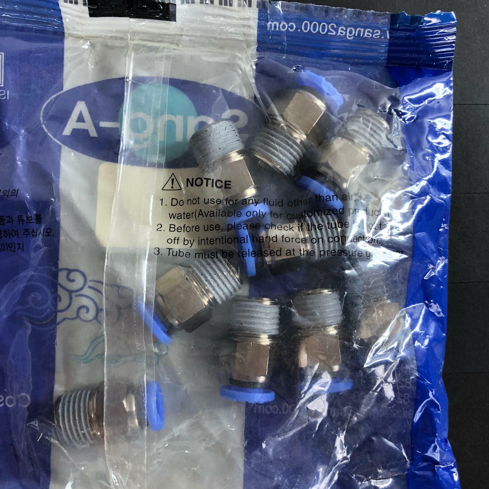 Sang-A GPC0818f Male Straight, 8mm - 1/8, Package 5Pcs Fittings