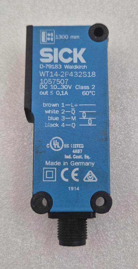 SICK WT14-2P432S18 photoelectric sensor 1057507 front label view