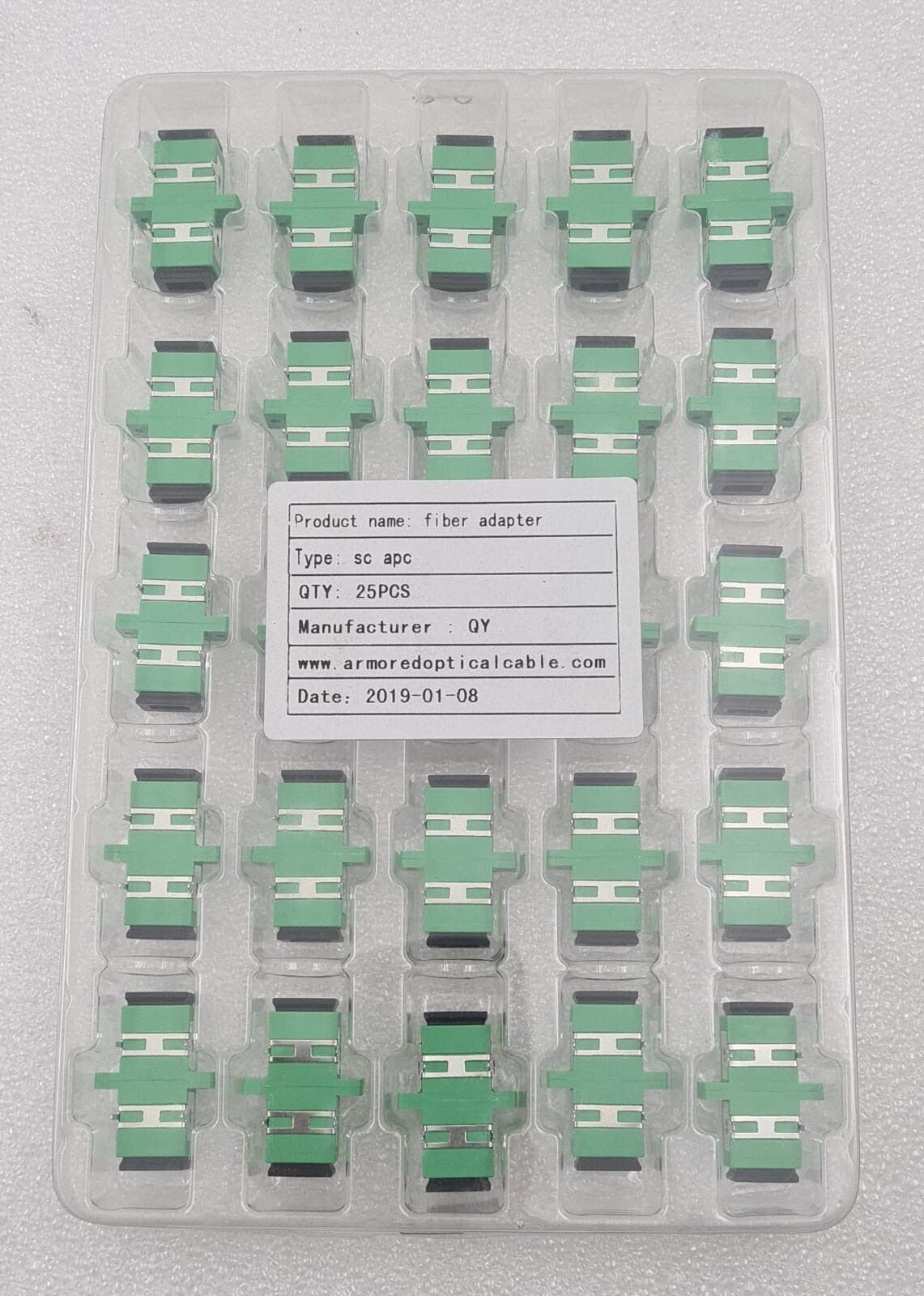 [LOT OF 8] 25 PCS of QY SC/APC Armored Optical Cable Fiber Optic Adapter