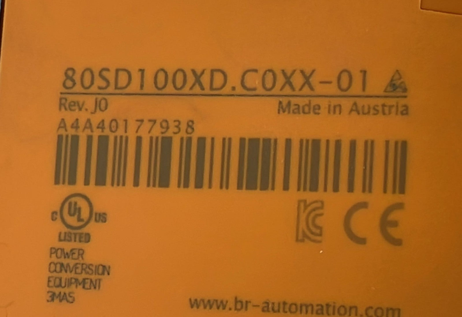 B&R Automation ACOPOS Micro 100D Servo Drive 80SD100XD.C0XX-01 Rev. J0