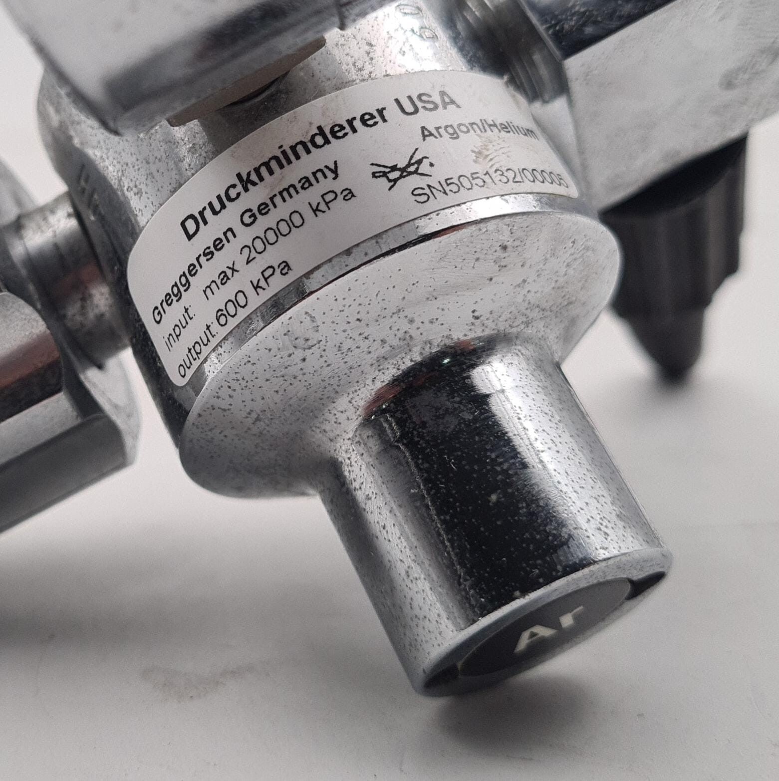 Druckminderer Greggersen PRESSURE REDUCER 2000 kPa to 600 Argon Helium