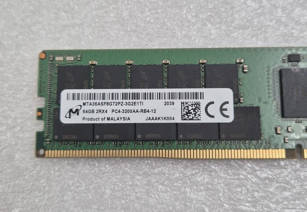 Micron MTA36ASF8G72PZ-3G2E1TI 64GB 2RX4 RDIMM PC4-3200AA Server Memory RAM
