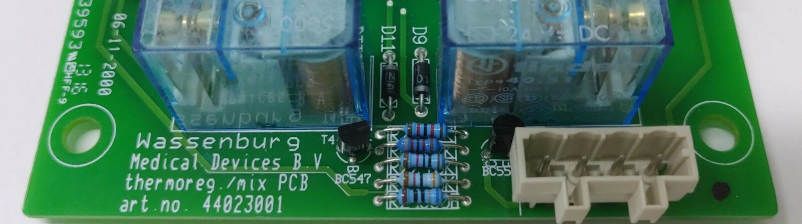 WASSENBURG MEDICAL DEVICES B.V. PCB BOARD 44023001 W/ WHITE Connectors