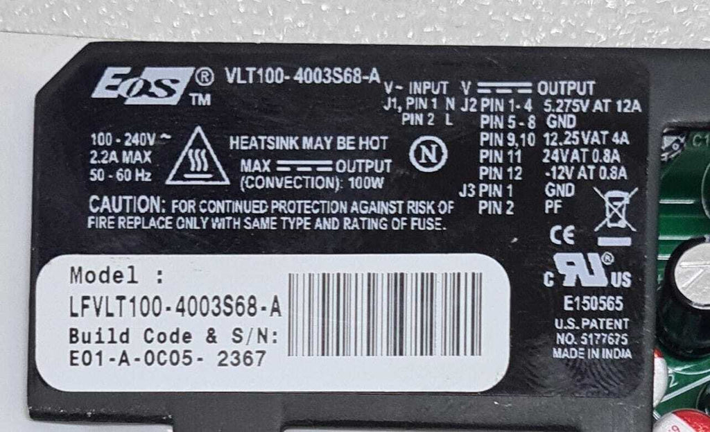 EOS VLT100-4003S68-A LFVLT100-4003S68-A CEL-22-LF Power Supply