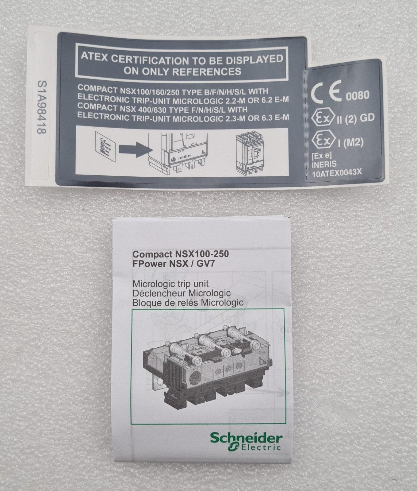 NEW - Schneider LV429170 Compact NSX100-250 3P3D Micrologic 2.2 M 100A trip unit
