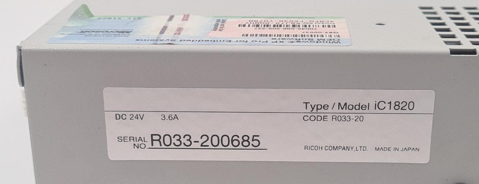 RICOH iC1820 R033-20 Mini PC Computer Windows XP Pro For CNC