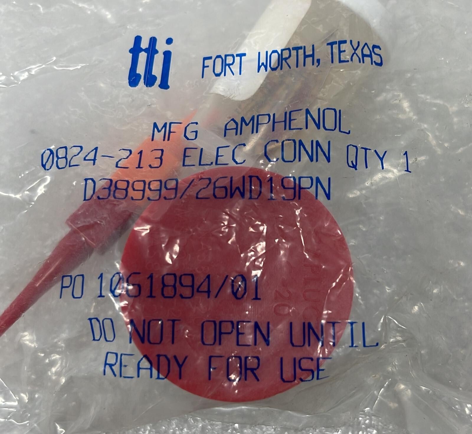 [LOT OF 3] NEW Sealed - Amphenol D38999/26WD19PN Circular Mil Spec Connector