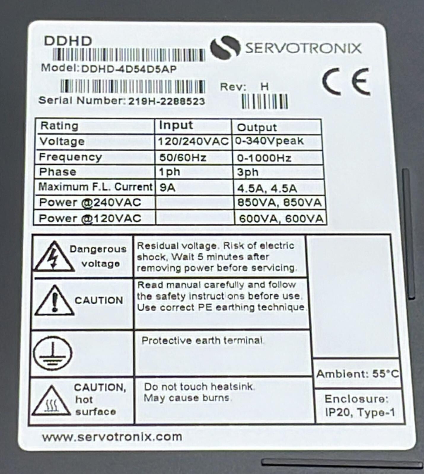 Servotronix DDHD Servo Drive DDHD-4D54D5AP