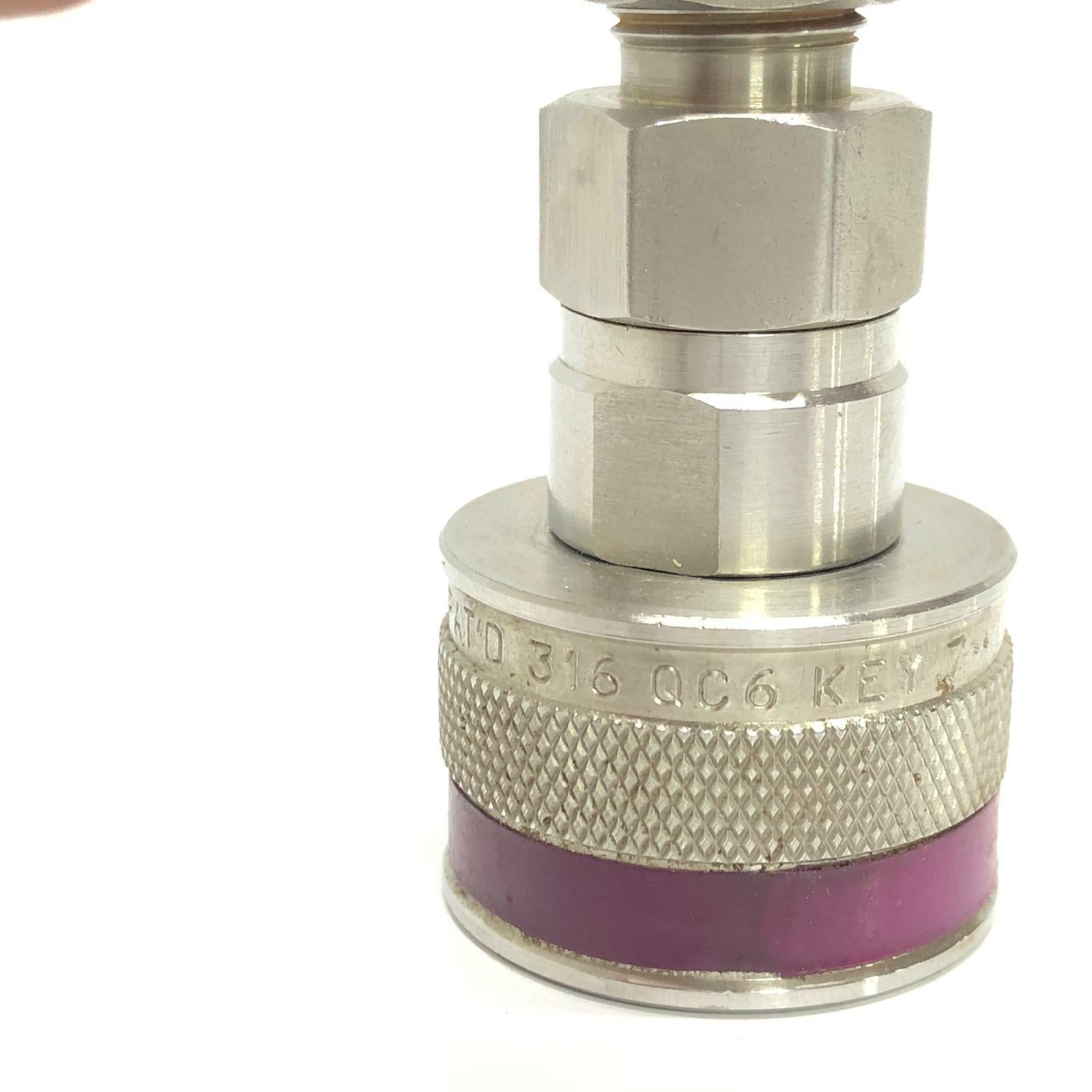 [LOT OF 8] Swagelok Qc6 Key 7 Ss 316 Quick Connect Stem Fitting