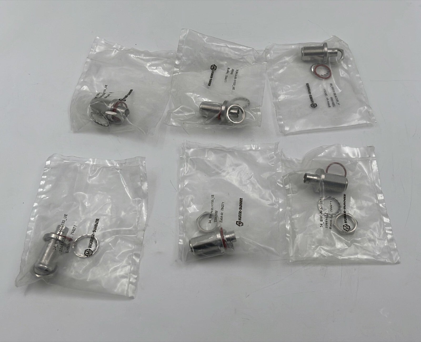 NEW - [LOT OF 6] HUBER + SUHNER BNC-N-50-1 / 133 UE Adaptor 784271