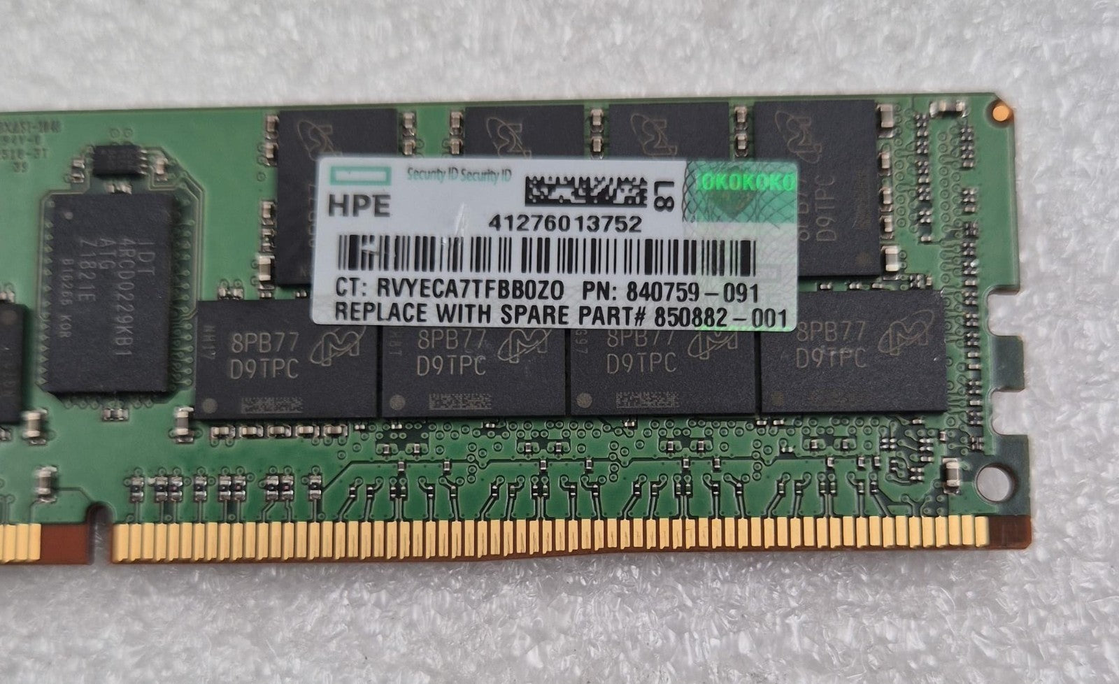 Micron 64GB 4DRX4 PC4-2666V MTA72ASS8G72LZ-2G6B2SI Server Memory RAM *HPE*