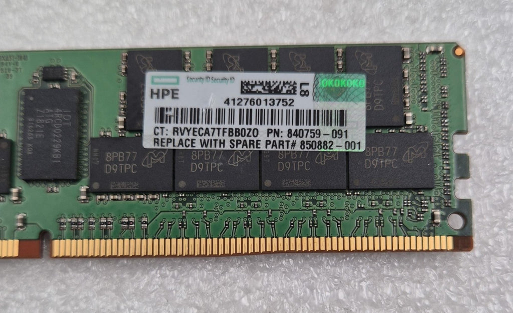Micron 64GB 4DRX4 PC4-2666V MTA72ASS8G72LZ-2G6B2SI Server Memory RAM *HPE*