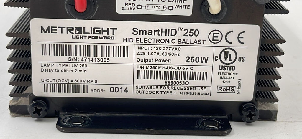 Metrolight SmartHID 250 HID ELECTRONIC BALLAST M250MH-US-DD-5V