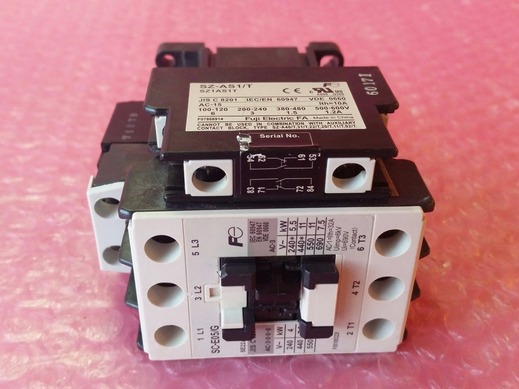 Fuji Electric Sc E05 G Contactor 24 Vdc W Sz As1t Auxiliary Contact