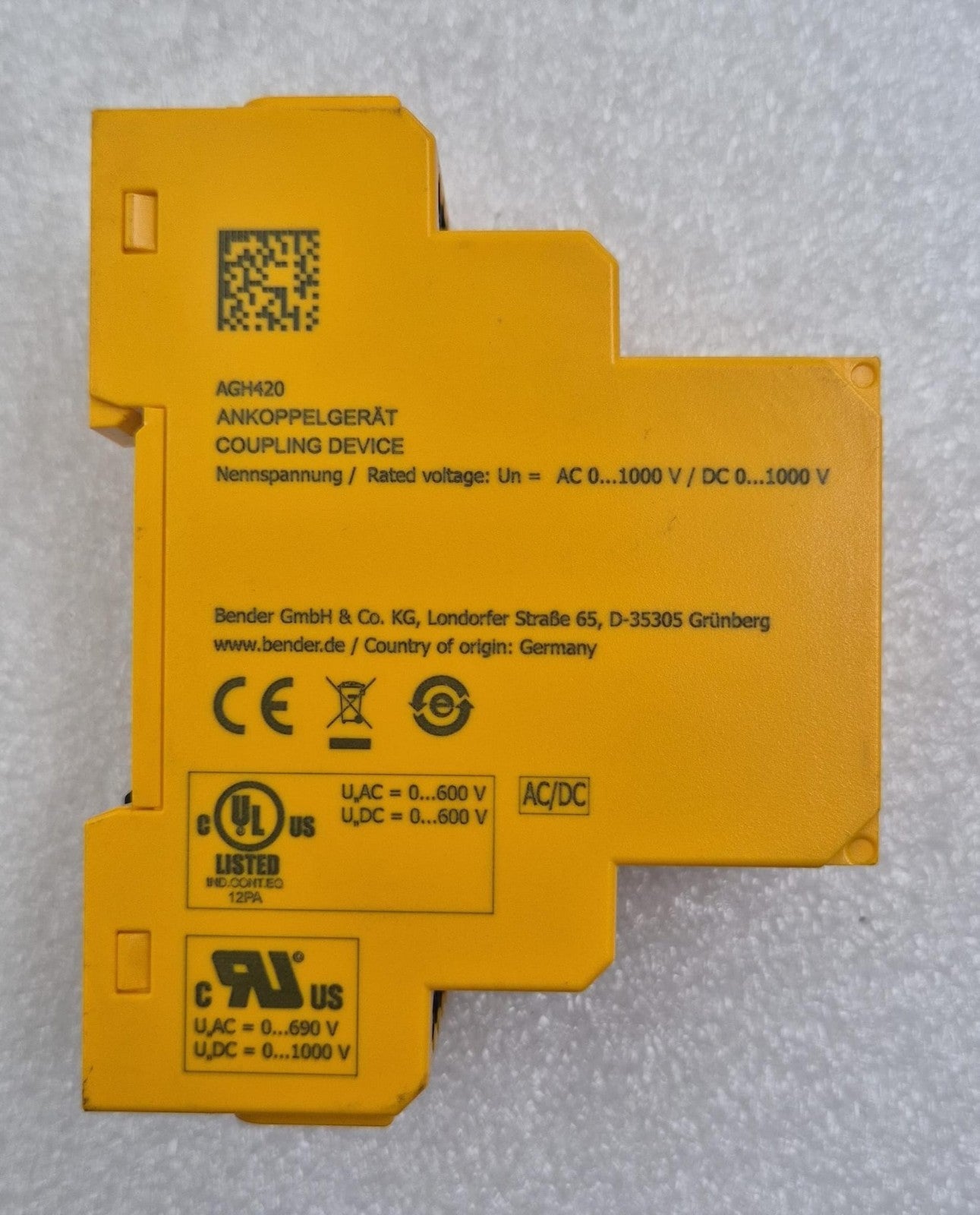 BENDER AGH420 B98039030 COUPLING DEVICE