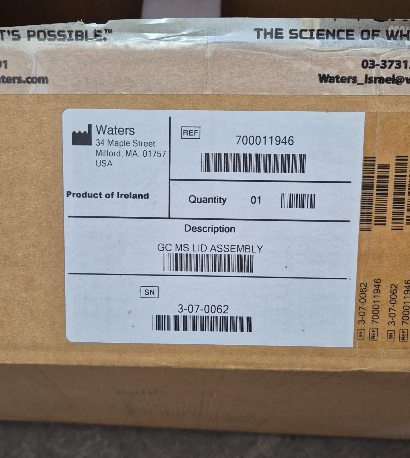 Waters 700011946 GC MS LID ASSEMBLY w/ MicroPirani Transducer 925-81080 *AS-IS*