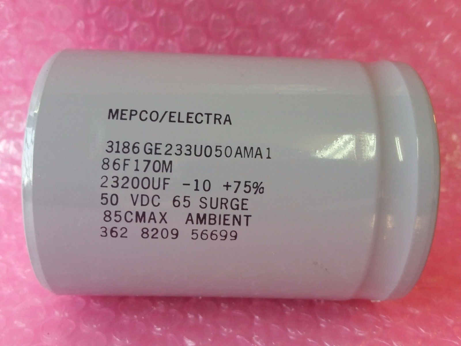 Mepco Electra 3186GE233U050Ama1 Capacitor 86F170M 50 Vdc 65 Surge