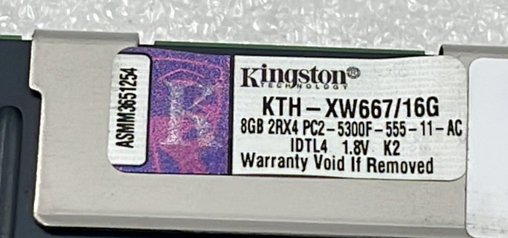 [LOT OF 4] Kingston KTH-XW667/16GB 8GB 2RX4 PC2-5300F Server Memory RAM