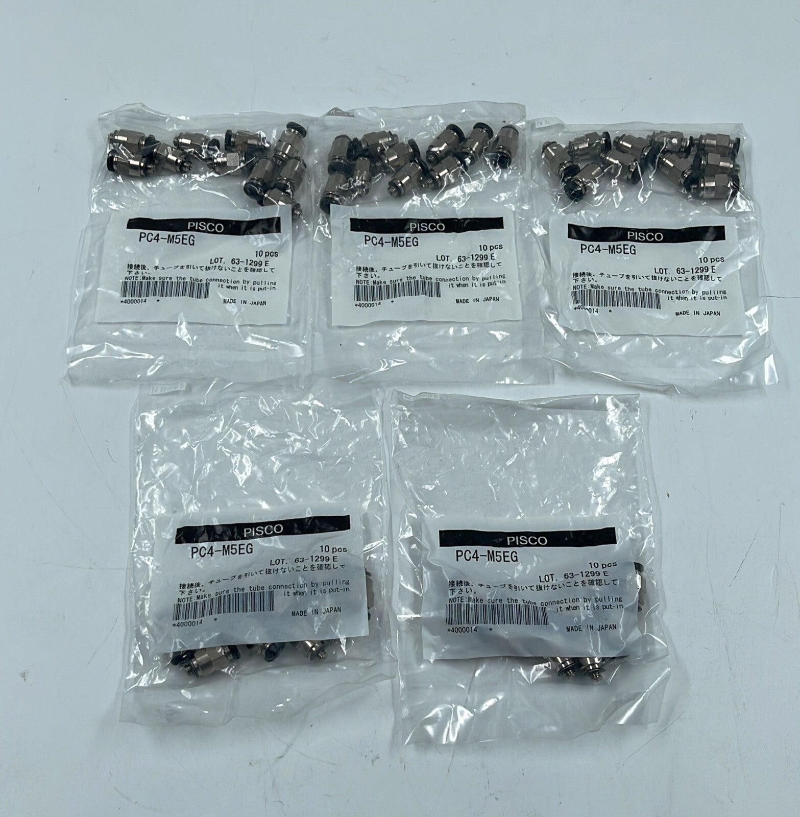 [LOT OF 5 ] PISCO PC4-M5EG Straight Push Connect