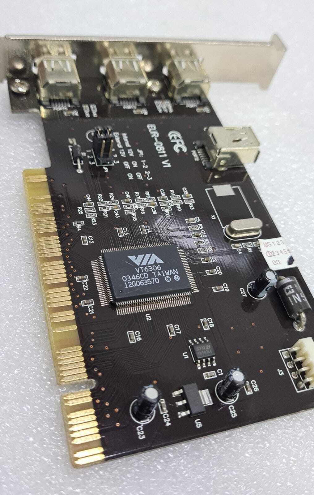 [LOT OF 9] Firewire 3 Port PCI Card EUR-0811 V1 IEEE 1394 3+1 Port PCI VIA