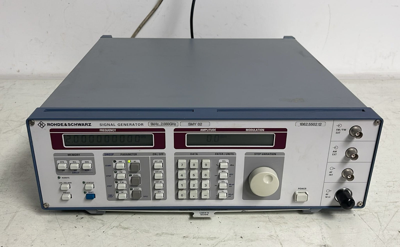 Rohde & Schwarz SMY 02 Signal Generator 9kHz...2.080GHz 1062.5502.12