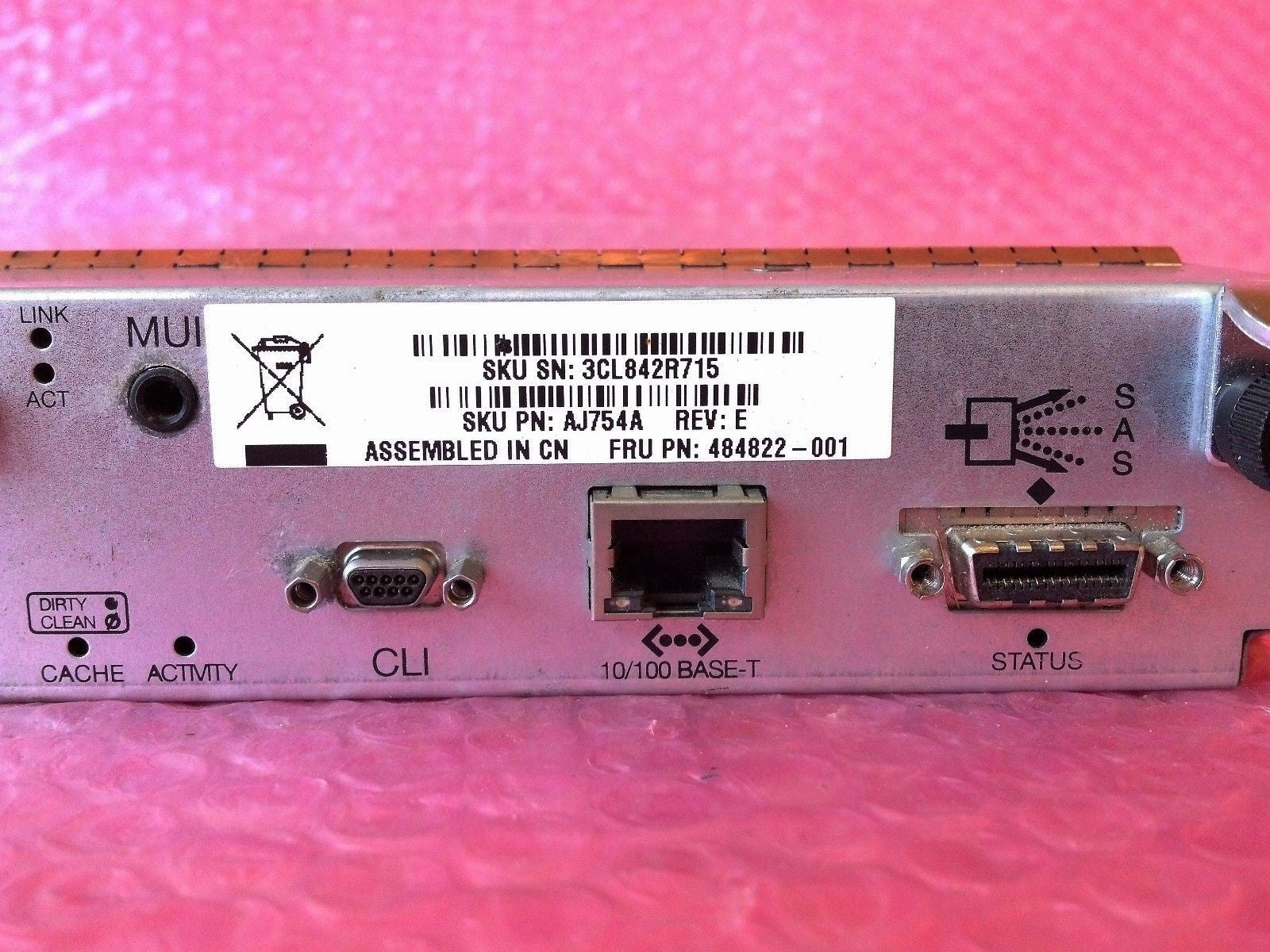 Hewlett Packard HP 484822 001 MSA2012 SAS Controller AJ754A
