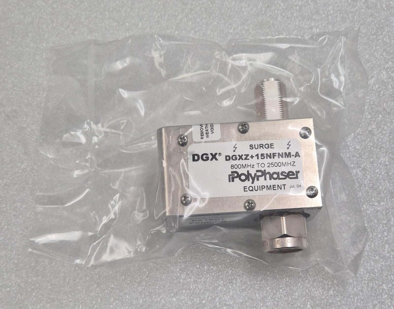 NEW - PolyPhaser DGXZ+15NFNM-A 800MHZ to 2500MHZ Surge Protector Coaxial
