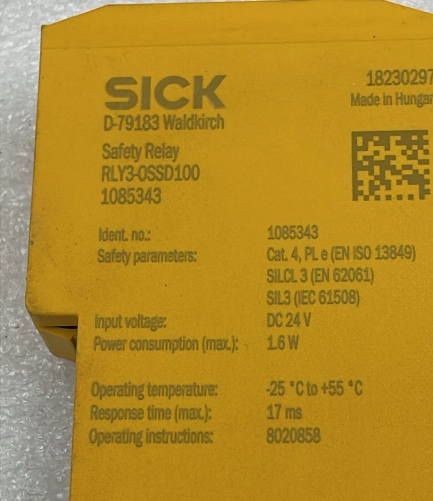 [LOT 2 PCS] Sick RLY3-0SSD100 Safety Relay 1085343