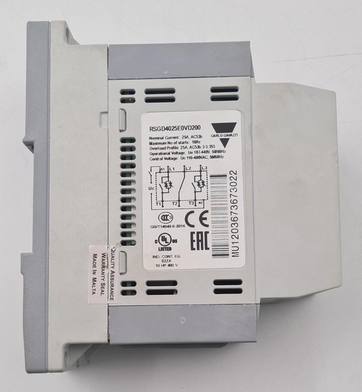 CARLO GAVAZZI RSGD4025E0VD200 3-Phase AC Motor Softstarter