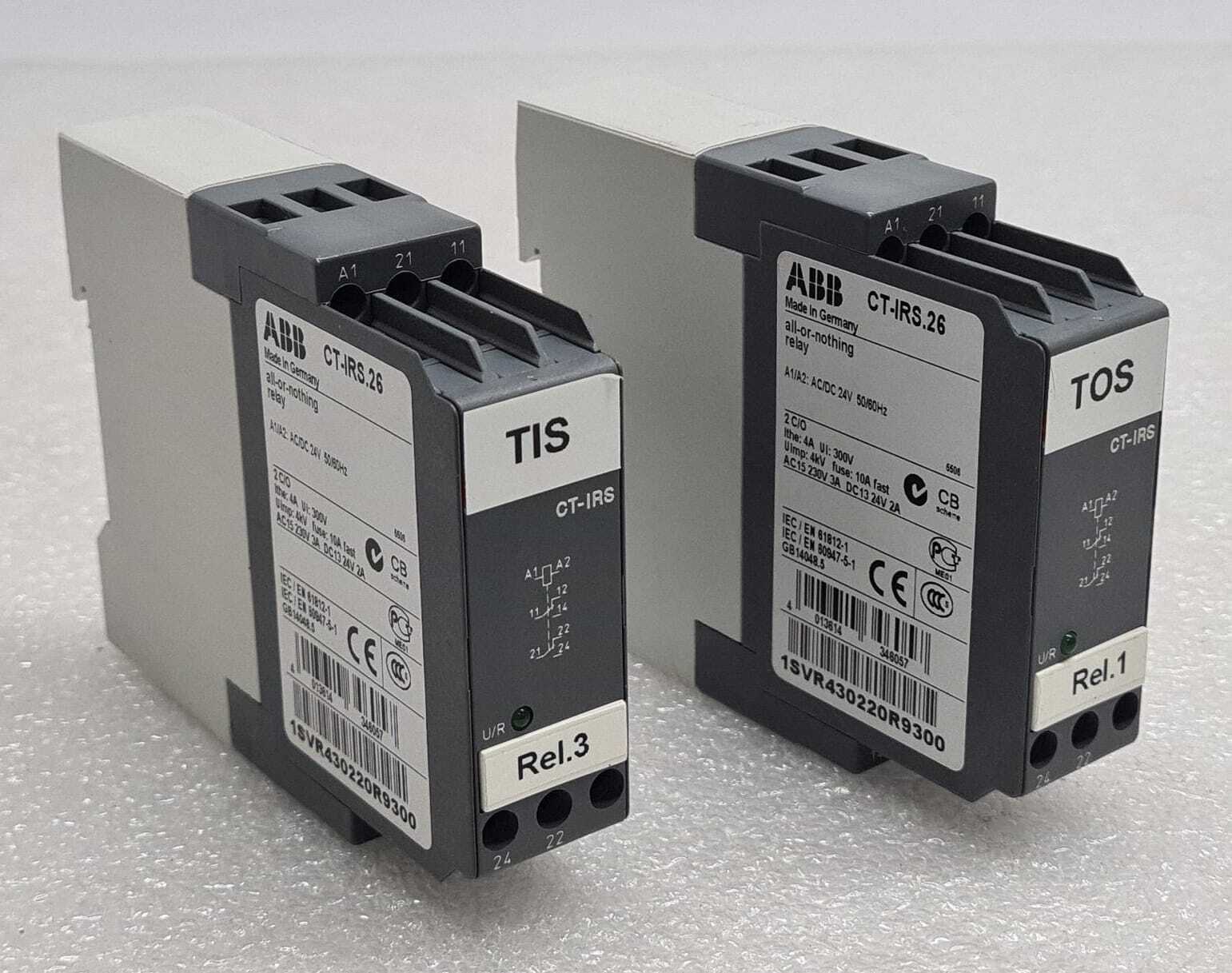 [LOT OF 2] ABB CT-IRS.26 all-or-nothing relay 1SVR430220R9300