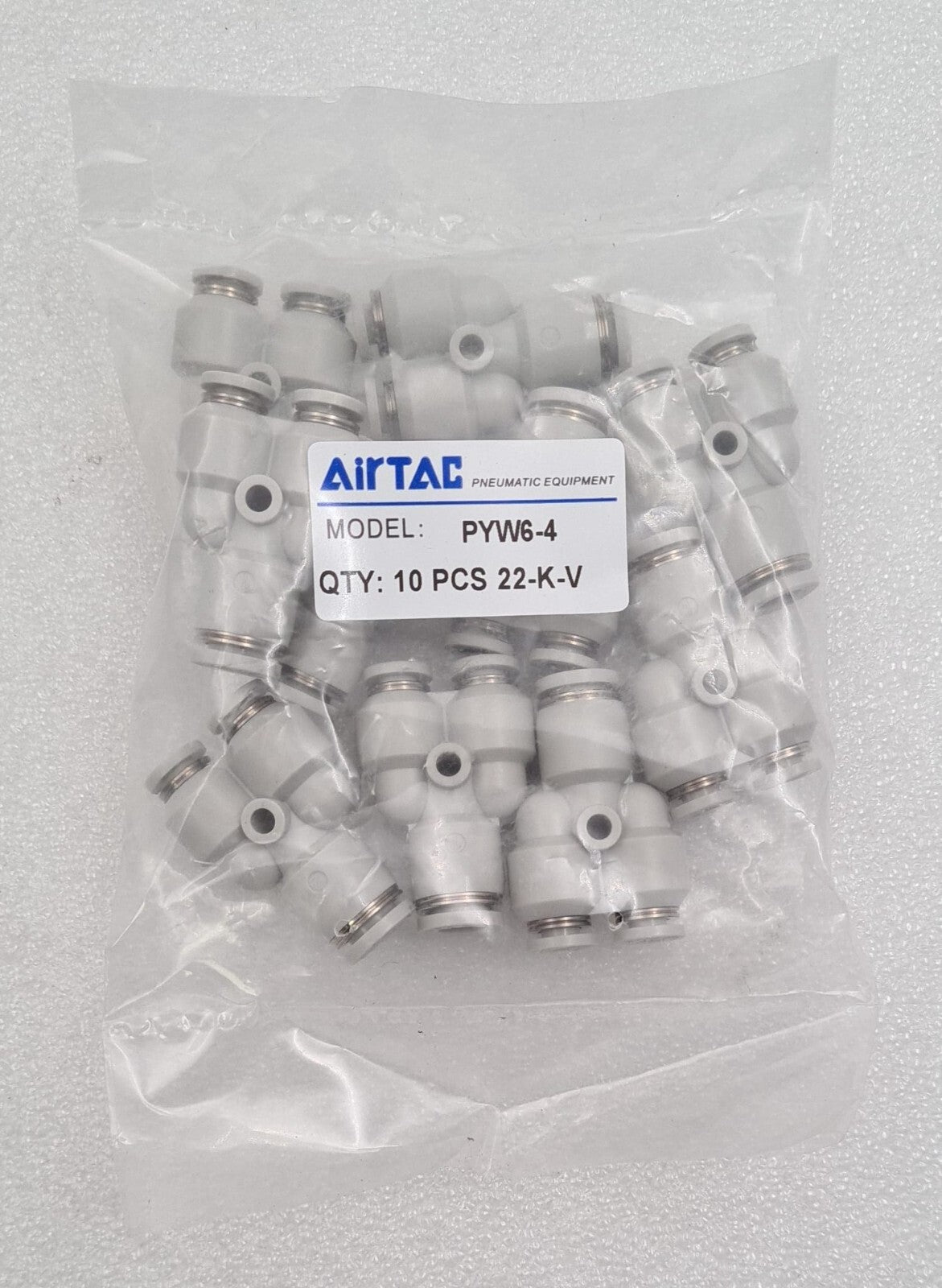 [LOT 10 PCS] NEW SEALED - AirTAC PYW6-4 Reducing Tee Y-shaped Joint