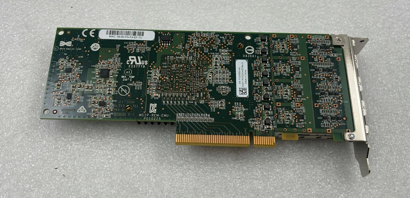 [LOT 4 PCS] IBM 00RX863 4-Port 10Gb PCIe3 Network Adapter Card 00ND464