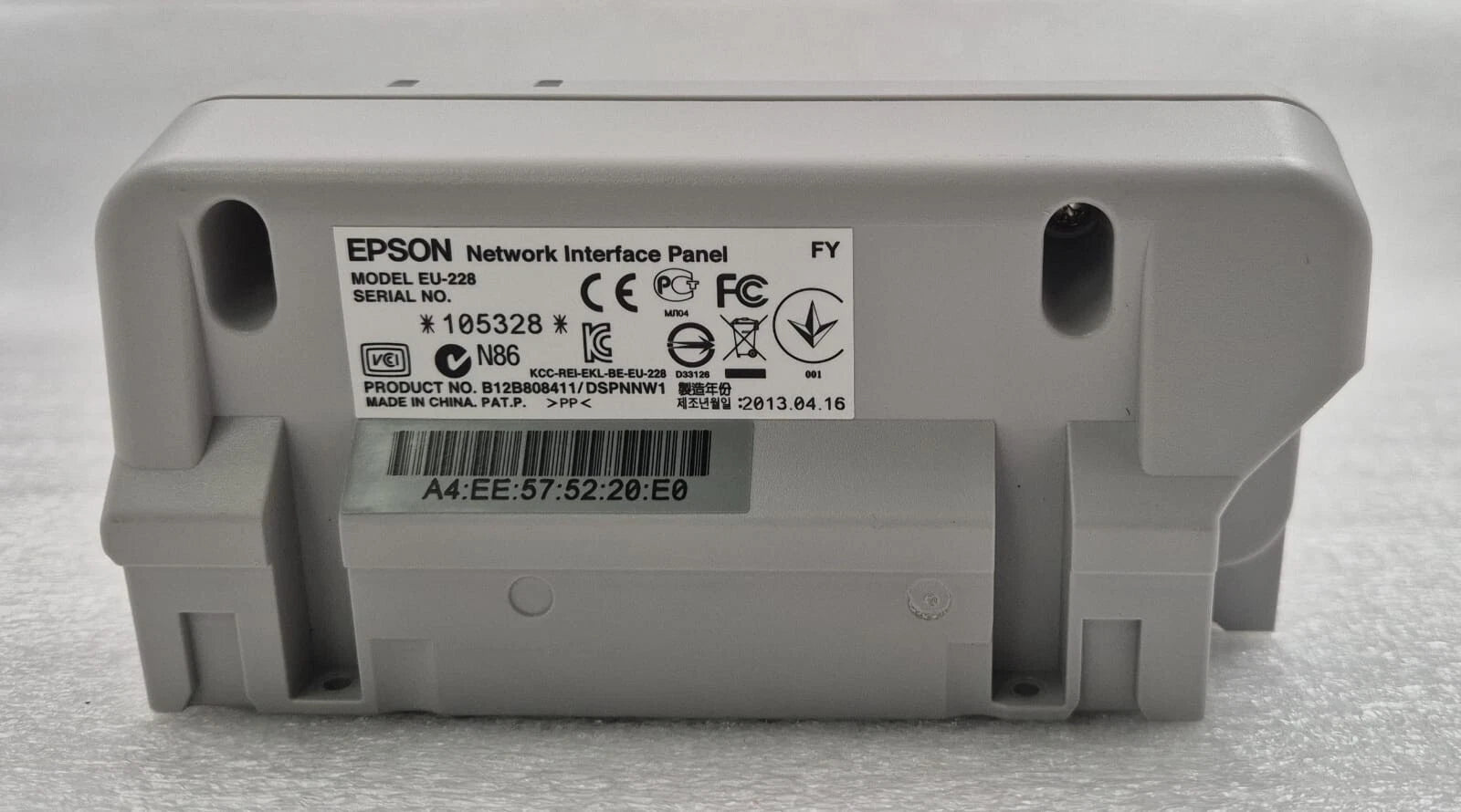 Epson EU-228 back housing and mounting view