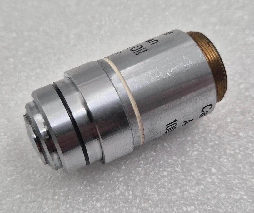 Carl Zeiss A-Plan 100x microscope objective angled view