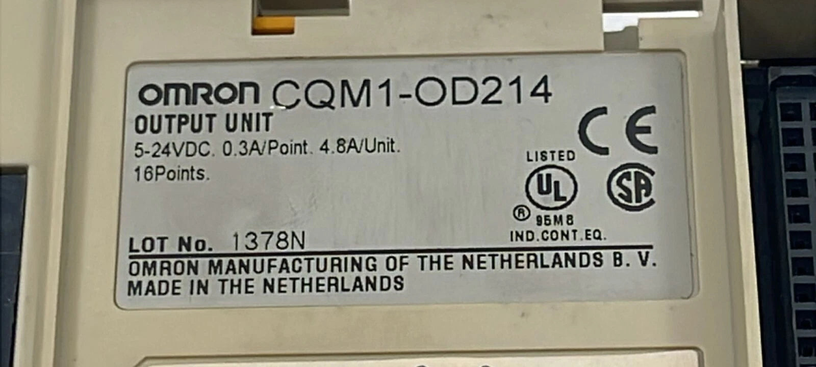 [LOT OF 3] Omron OD214 CQM1-OD214 Output Unit Module 5-24VDC