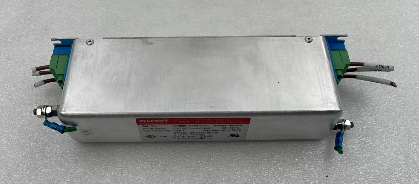 BECKHOFF POWER MAINS LINE FILTER AX2090-NF50-0014