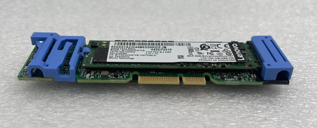 Lenovo ThinkSystem Dual M.2 Module W/ 2x SATA 240GB SSD MTFDDAV240TCB 01KR464